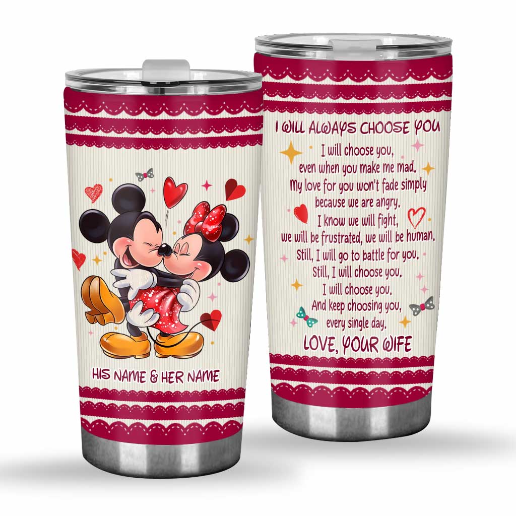 Personalized Couple Tumbler with Love Message Custom Names Gift for Wedding Anniversary Tumbler GradoCreations