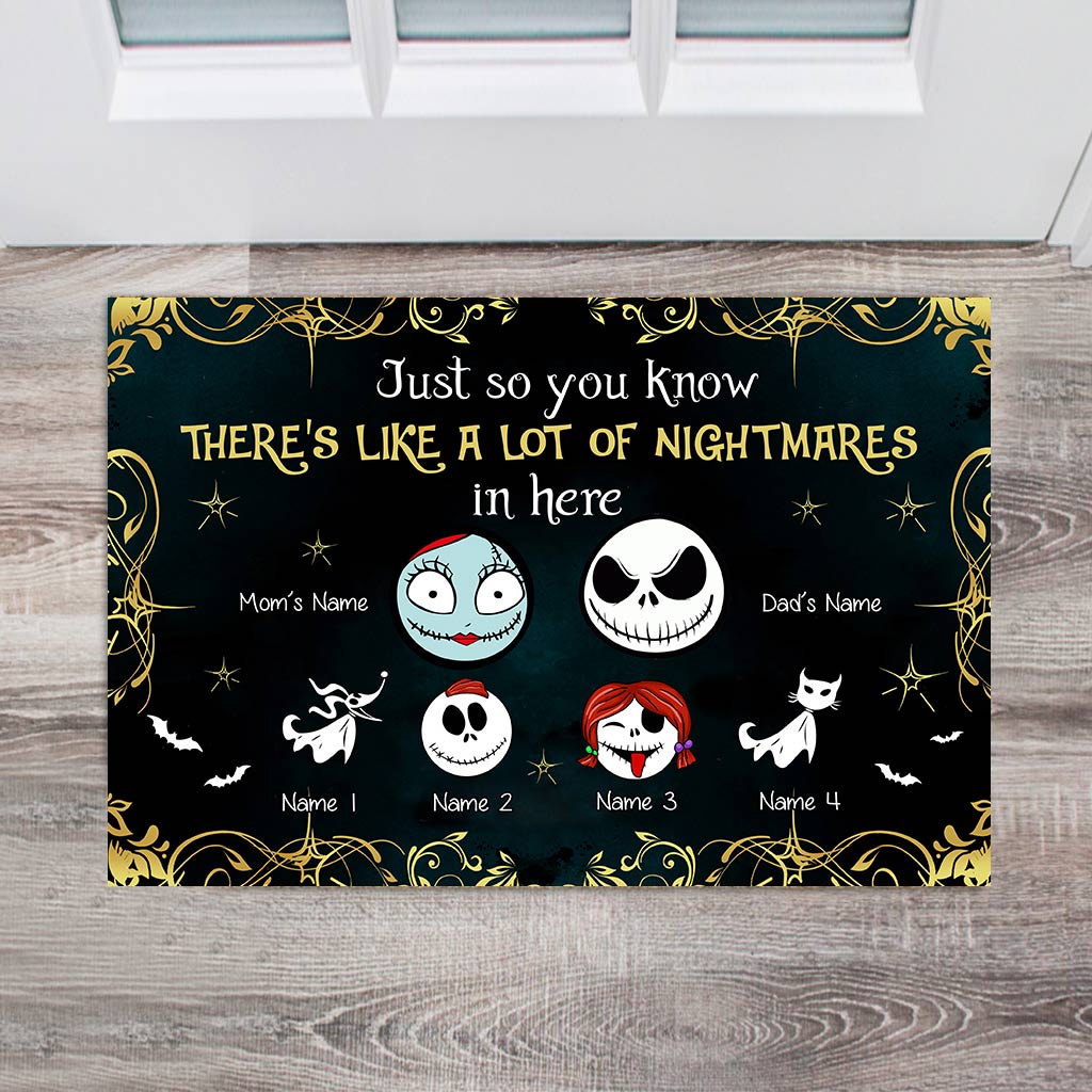 Personalized Nightmare Doormat with Custom Names for Family Doormat GradoCreations