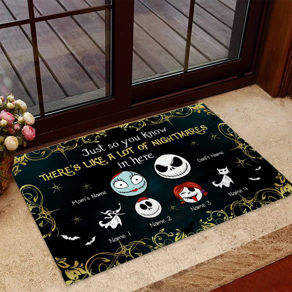 Personalized Nightmare Doormat with Custom Names for Family Doormat GradoCreations