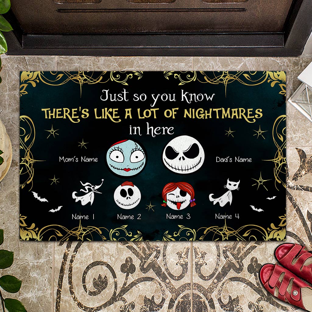 Personalized Nightmare Doormat with Custom Names for Family Doormat GradoCreations