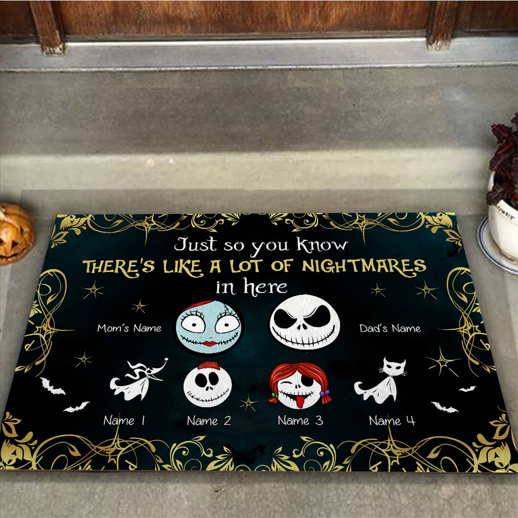 Personalized Nightmare Doormat with Custom Names for Family Doormat GradoCreations