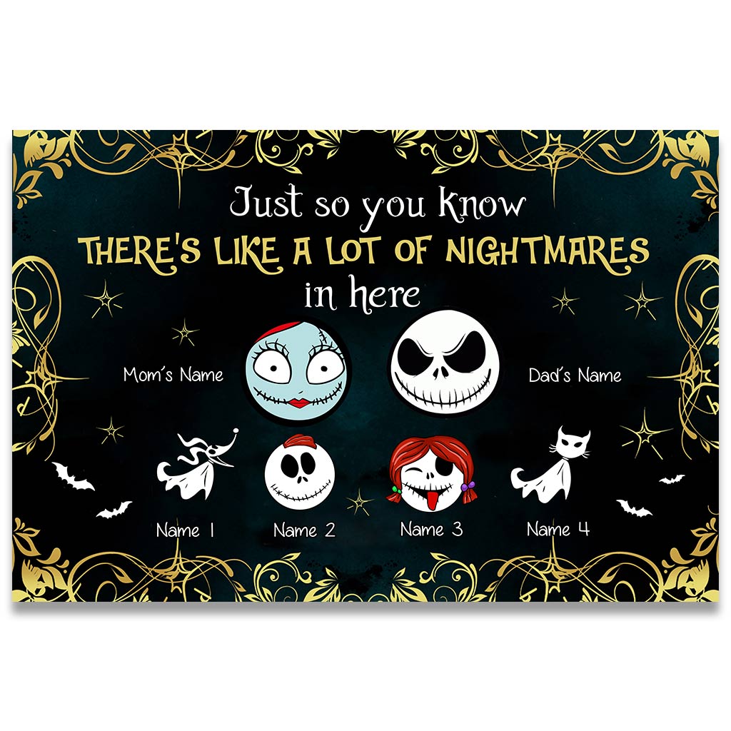 Personalized Nightmare Doormat with Custom Names for Family Doormat GradoCreations