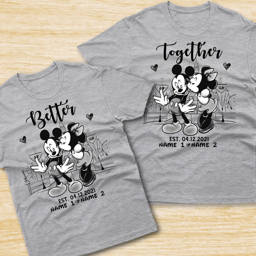 Personalized Couple Mouse T-shirt & Hoodie Gift for Anniversary T-shirt & Hoodie GradoCreations