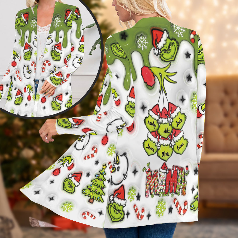 Personalized Grinch Christmas Cardigan Gift for Mama Cardigan GradoCreations