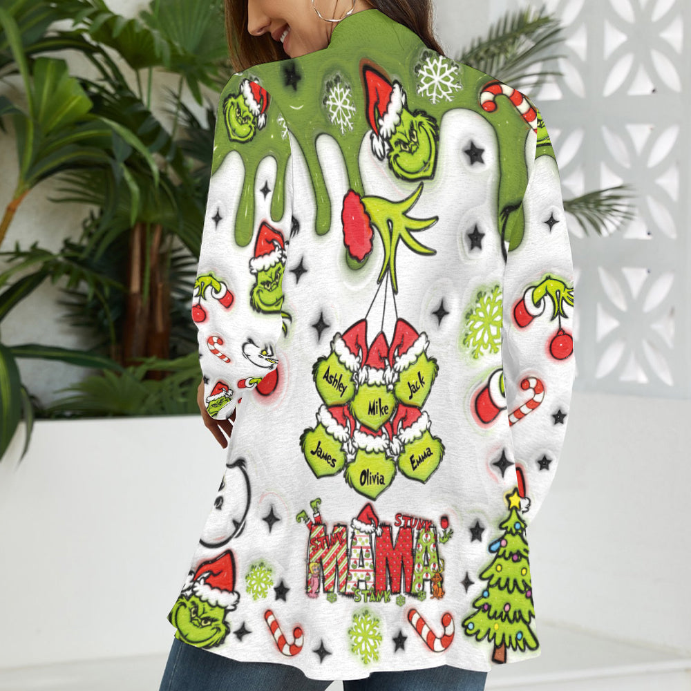 Personalized Grinch Christmas Cardigan Gift for Mama Cardigan GradoCreations