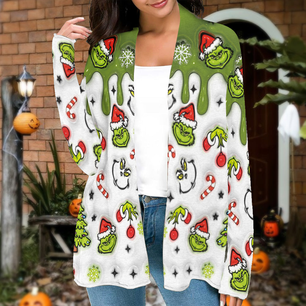 Personalized Grinch Christmas Cardigan Gift for Mama Cardigan GradoCreations
