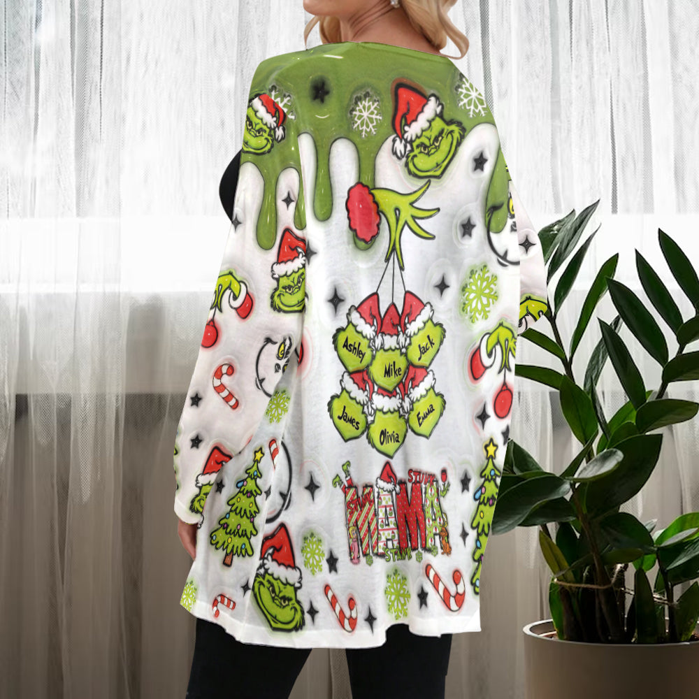 Personalized Grinch Christmas Cardigan Gift for Mama Cardigan GradoCreations