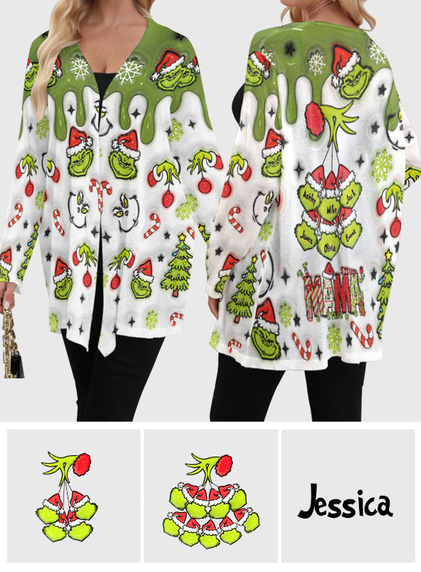 Personalized Grinch Christmas Cardigan Gift for Mama Cardigan GradoCreations