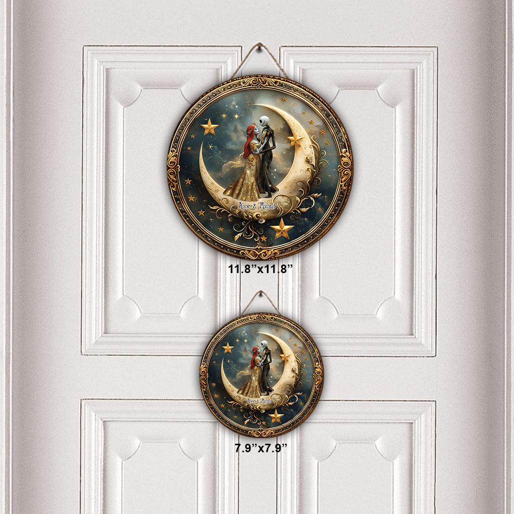 Personalized Round Wood Sign Custom Name Art for Couple Engagement Wedding Gift Round Wood Sign GradoCreations