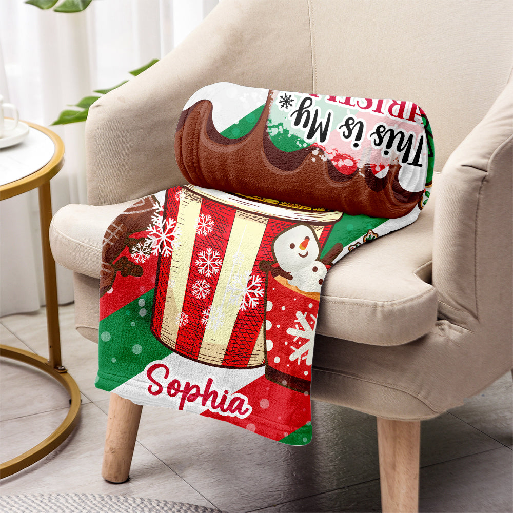 Personalized Christmas Movie Watching Blanket Custom Name Gift Blanket GradoCreations