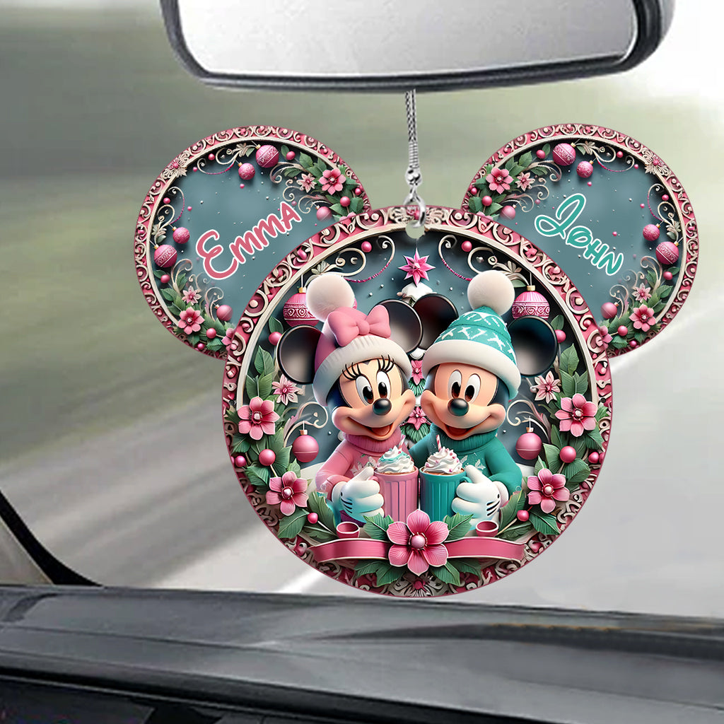 Personalized Mouse Couple Car Ornament Custom Name Gift Car Ornament GradoCreations