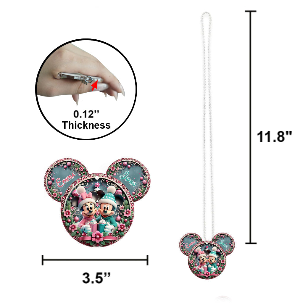 Personalized Mouse Couple Car Ornament Custom Name Gift Car Ornament GradoCreations