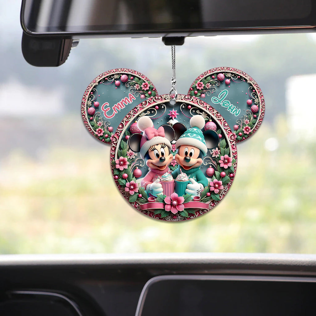 Personalized Mouse Couple Car Ornament Custom Name Gift Car Ornament GradoCreations