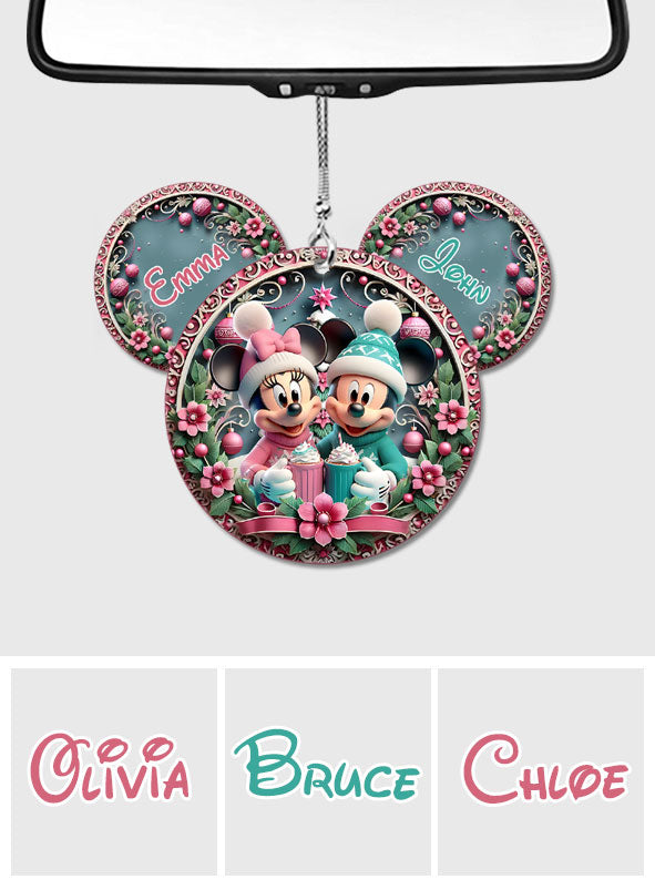Personalized Mouse Couple Car Ornament Custom Name Gift Car Ornament GradoCreations