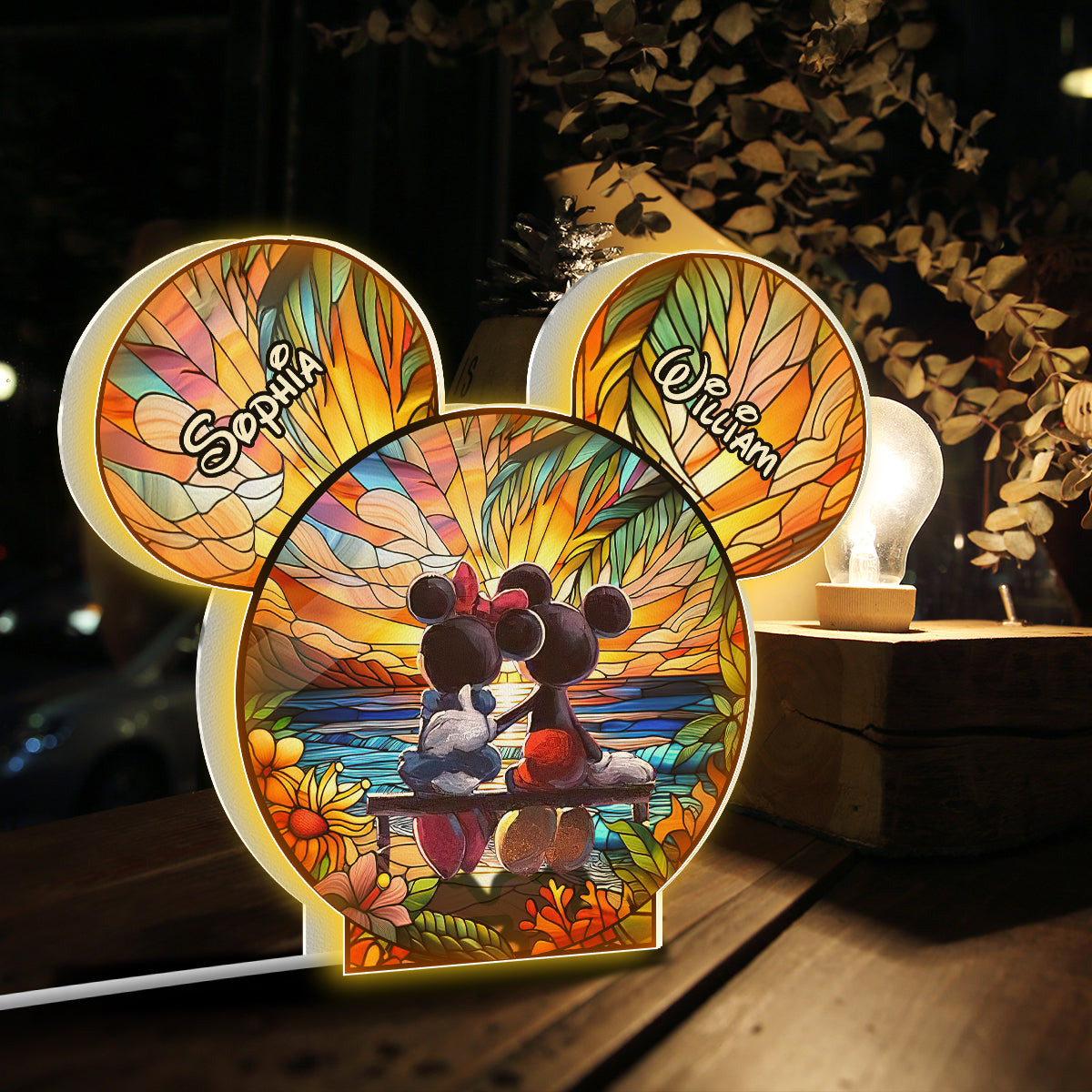 Personalized Mouse Shaped Light Box Custom Name Gift for Couples Shaped Light Box GradoCreations