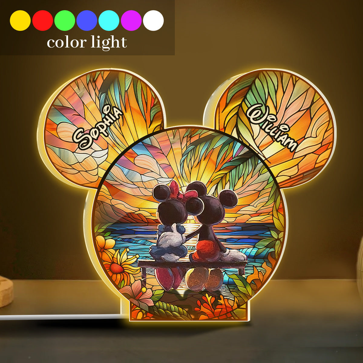 Personalized Mouse Shaped Light Box Custom Name Gift for Couples Shaped Light Box GradoCreations