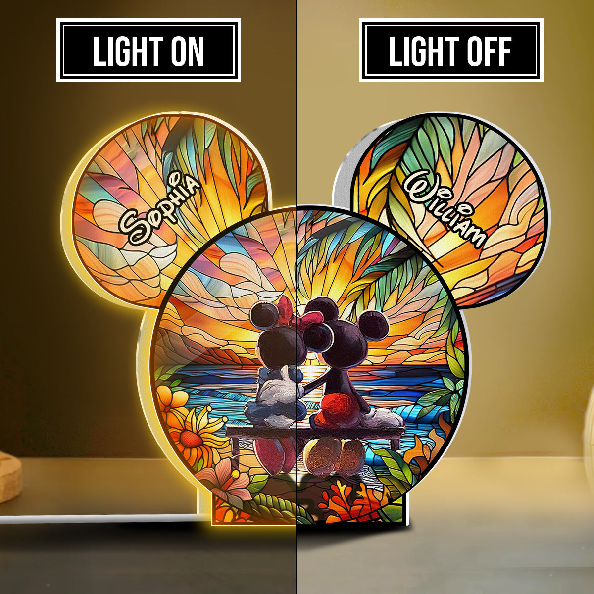 Personalized Mouse Shaped Light Box Custom Name Gift for Couples Shaped Light Box GradoCreations