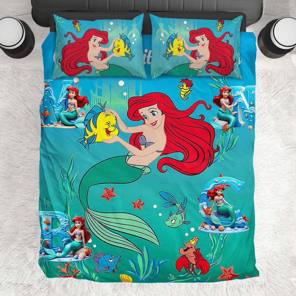 Personalized Mermaid Bedding Set for Grandma's Little Mermaids Bedding Set GradoCreations