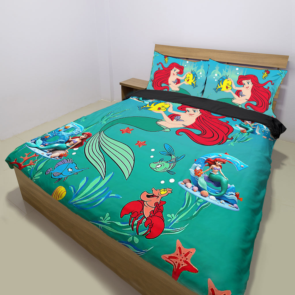 Personalized Mermaid Bedding Set for Grandma's Little Mermaids Bedding Set GradoCreations