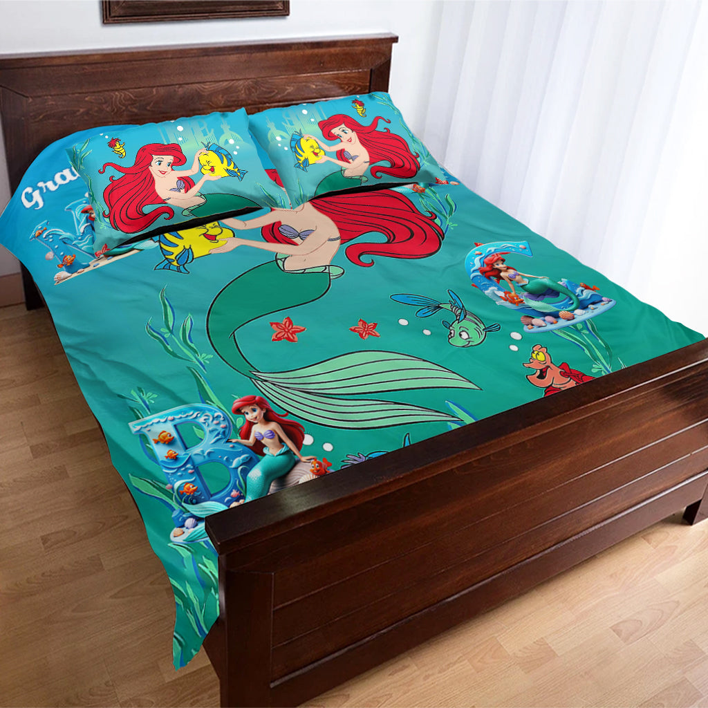 Personalized Mermaid Bedding Set for Grandma's Little Mermaids Bedding Set GradoCreations