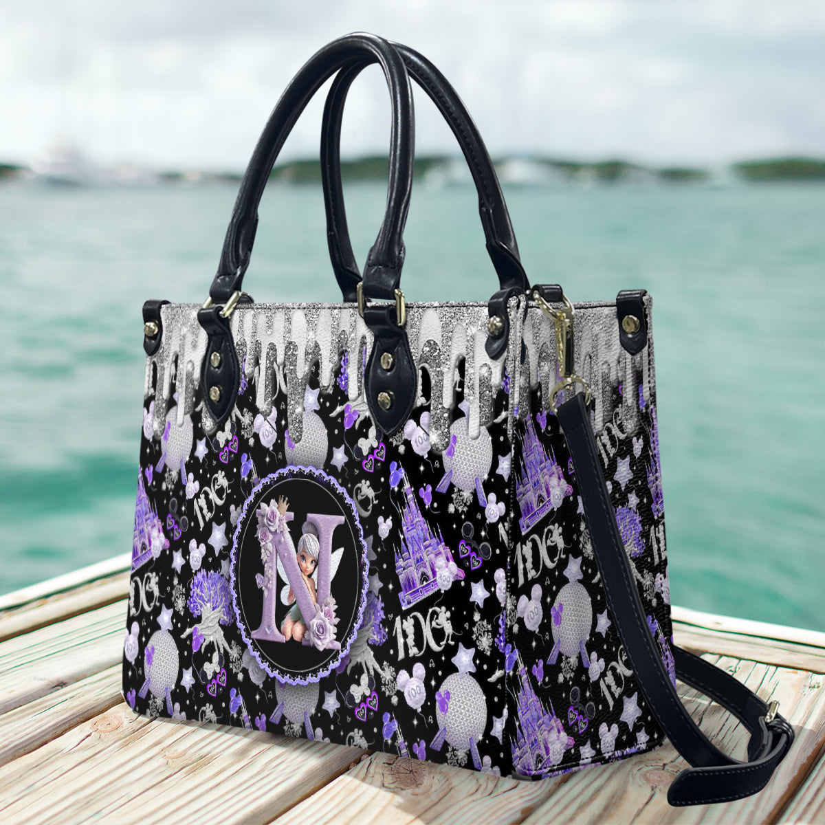Personalized Fairy Theme Leather Handbag Custom Bag for Women Leather Handbag 2 GradoCreations