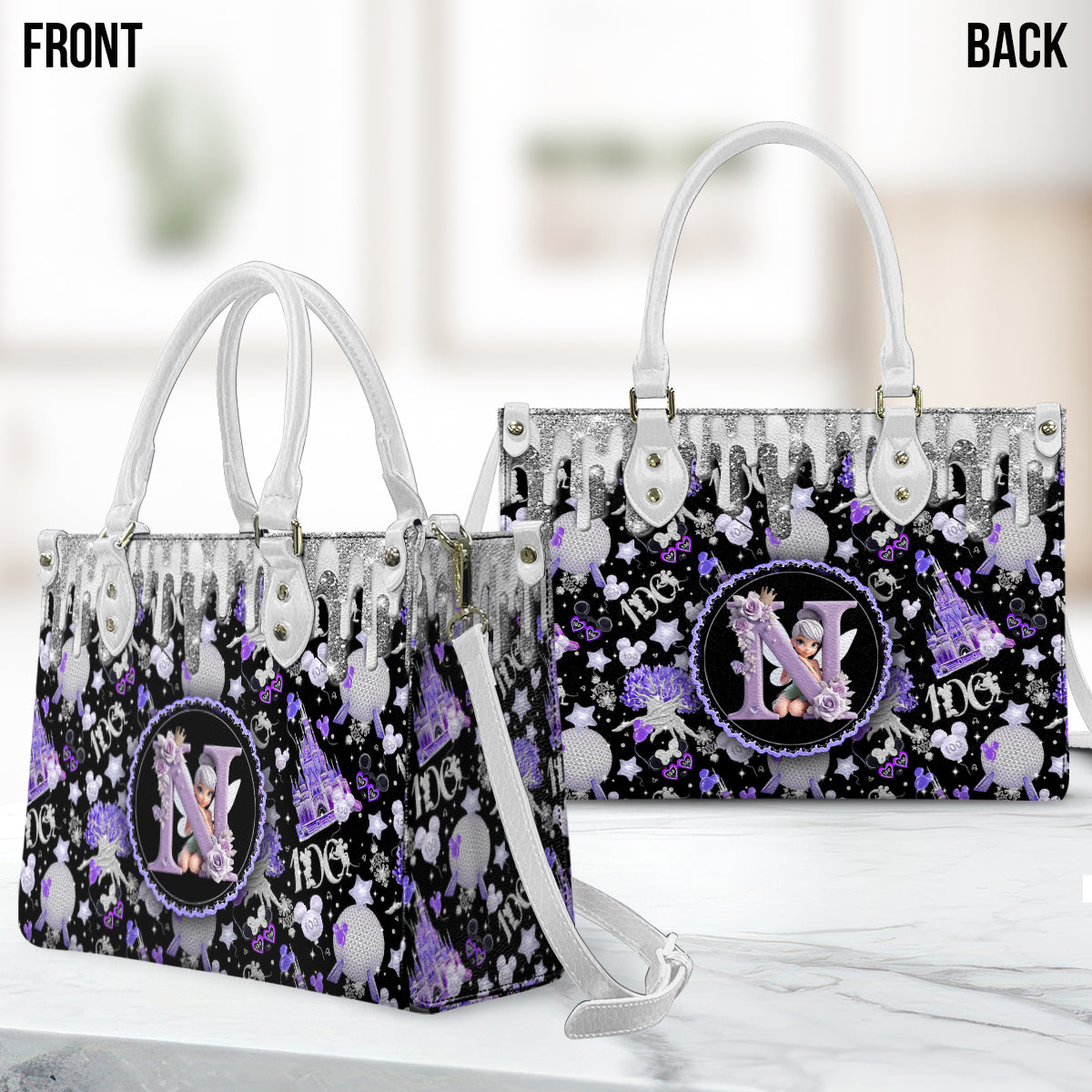 Personalized Fairy Theme Leather Handbag Custom Bag for Women Leather Handbag 2 GradoCreations