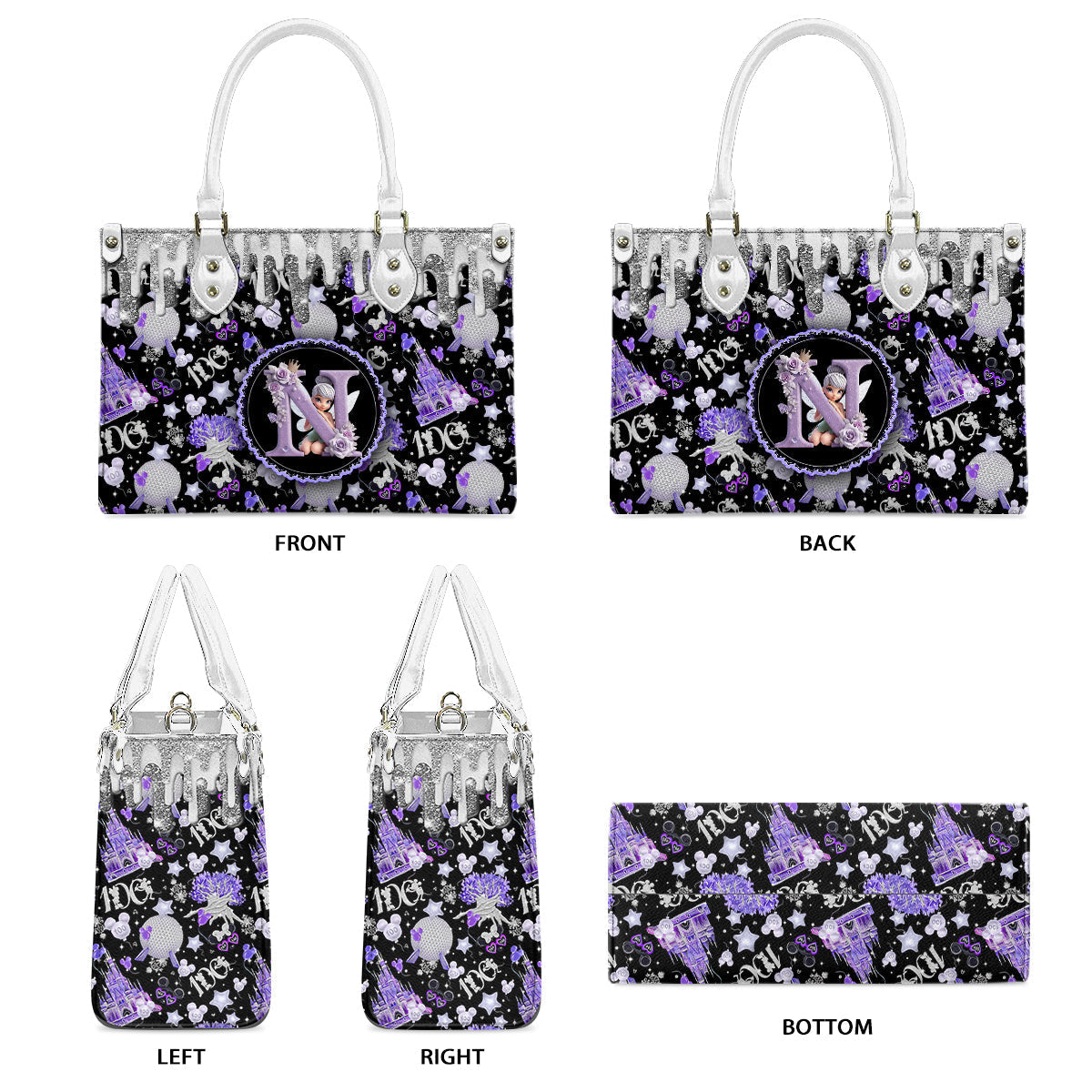 Personalized Fairy Theme Leather Handbag Custom Bag for Women Leather Handbag 2 GradoCreations