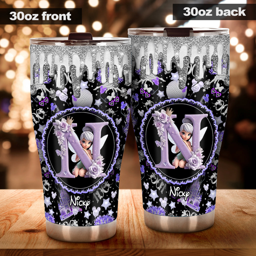 Personalized Magic Purple Tumbler Custom Name with Fairy Design Tumbler GradoCreations