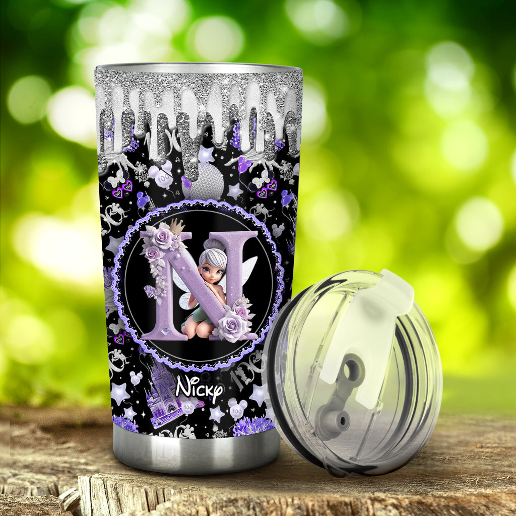 Personalized Magic Purple Tumbler Custom Name with Fairy Design Tumbler GradoCreations