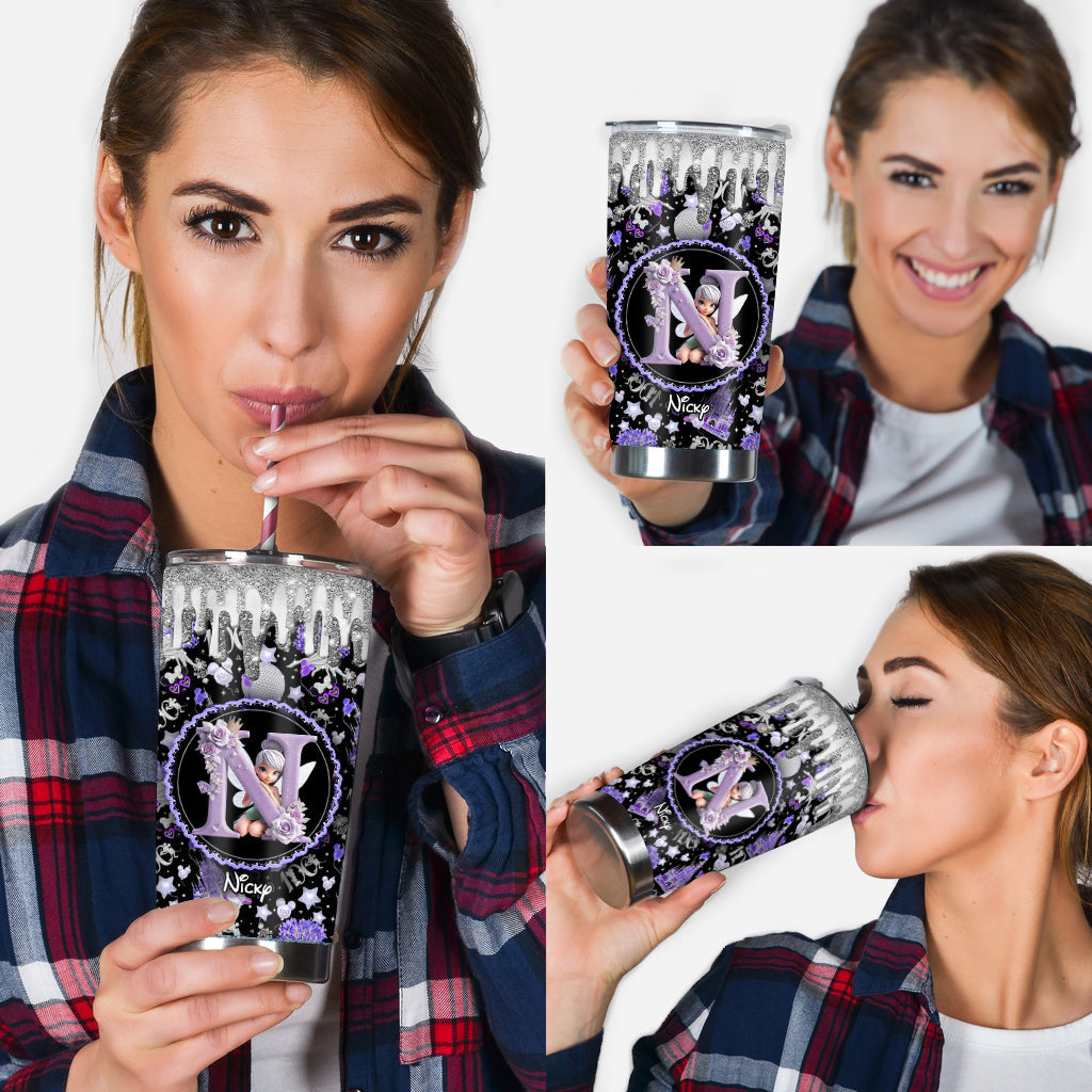 Personalized Magic Purple Tumbler Custom Name with Fairy Design Tumbler GradoCreations