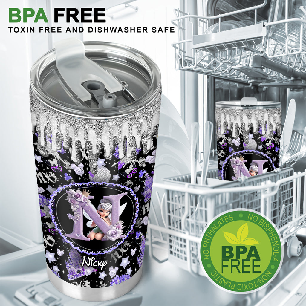 Personalized Magic Purple Tumbler Custom Name with Fairy Design Tumbler GradoCreations