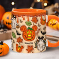 Personalized Halloween Accent Mug with Custom Name - Fun Pumpkin Design Accent Mug GradoCreations