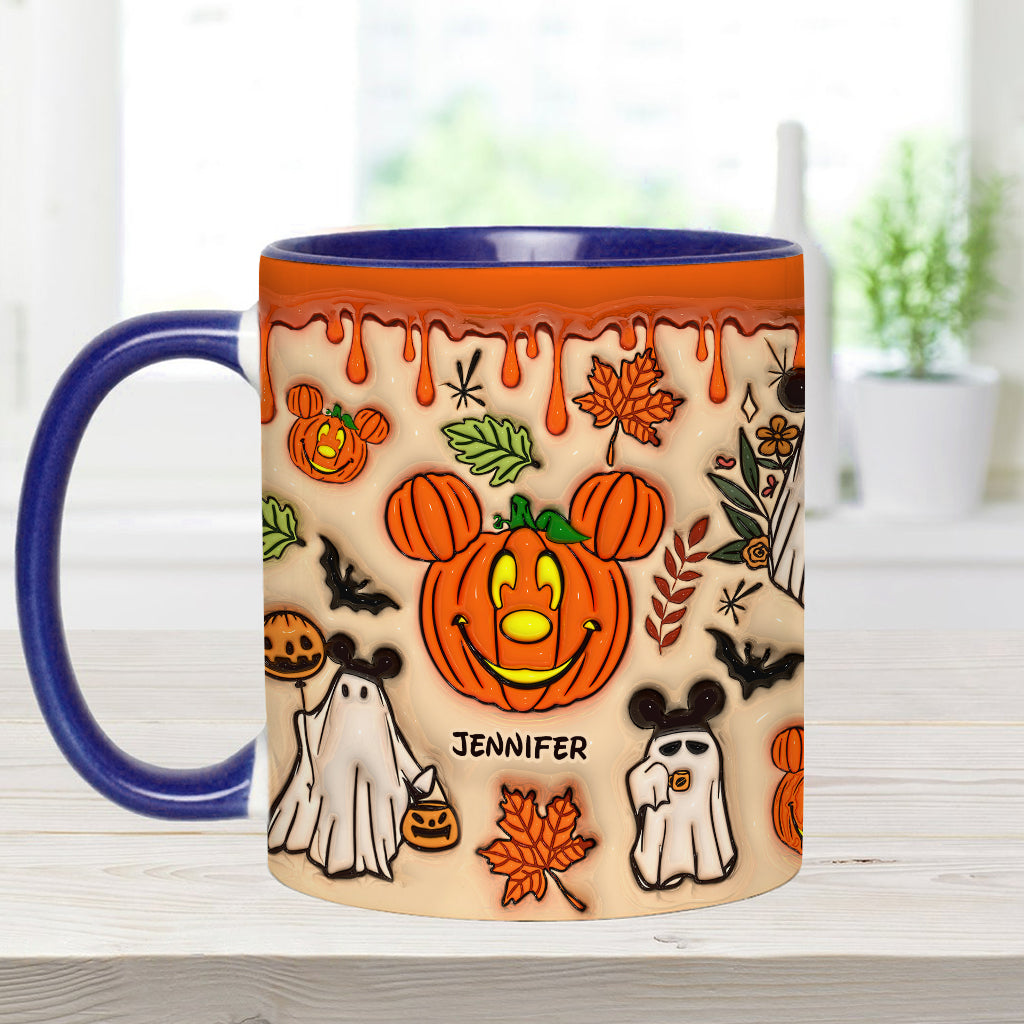Personalized Halloween Accent Mug with Custom Name - Fun Pumpkin Design Accent Mug GradoCreations