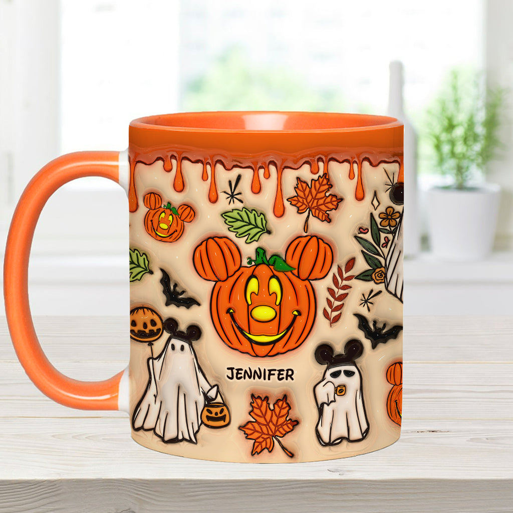 Personalized Halloween Accent Mug with Custom Name - Fun Pumpkin Design Accent Mug GradoCreations