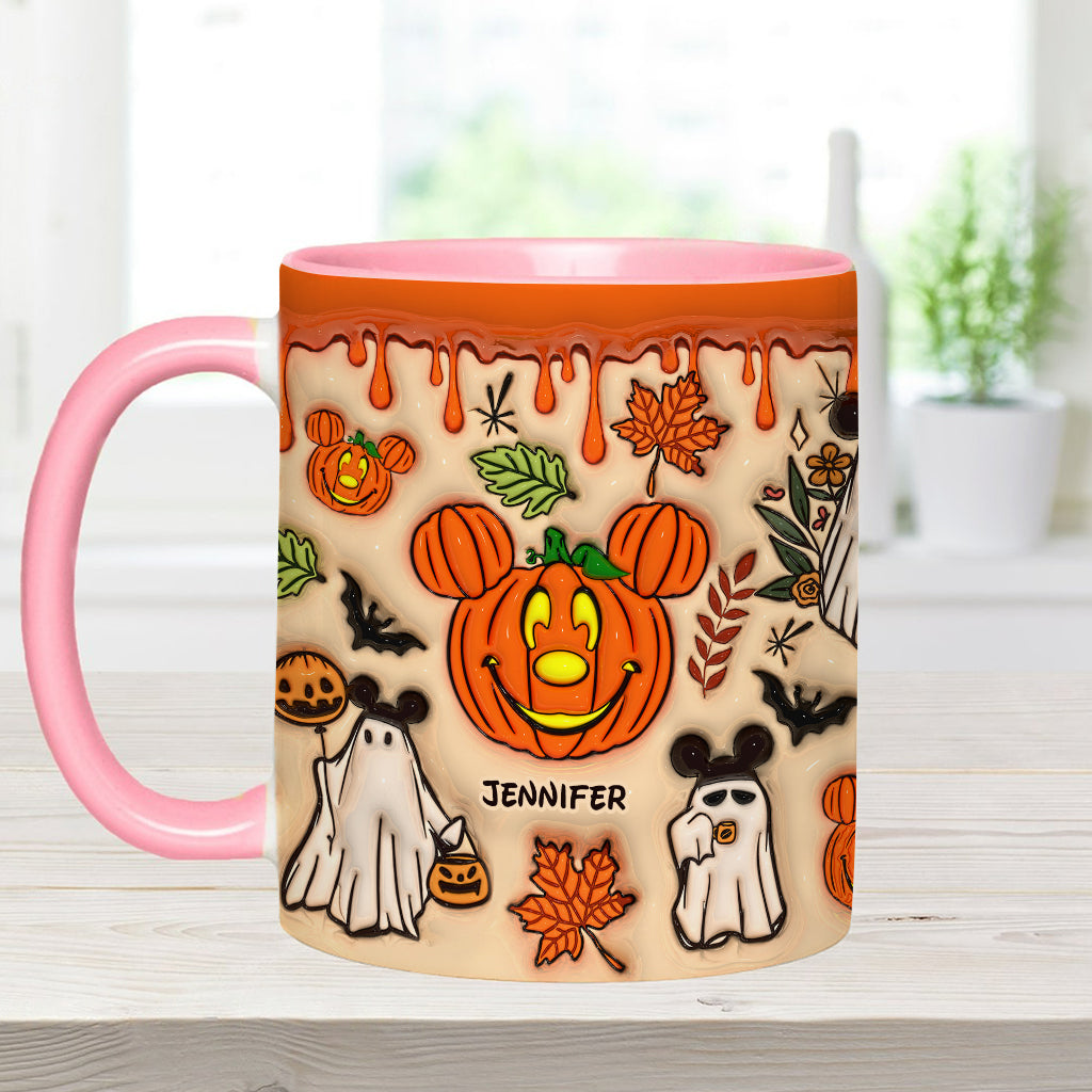 Personalized Halloween Accent Mug with Custom Name - Fun Pumpkin Design Accent Mug GradoCreations