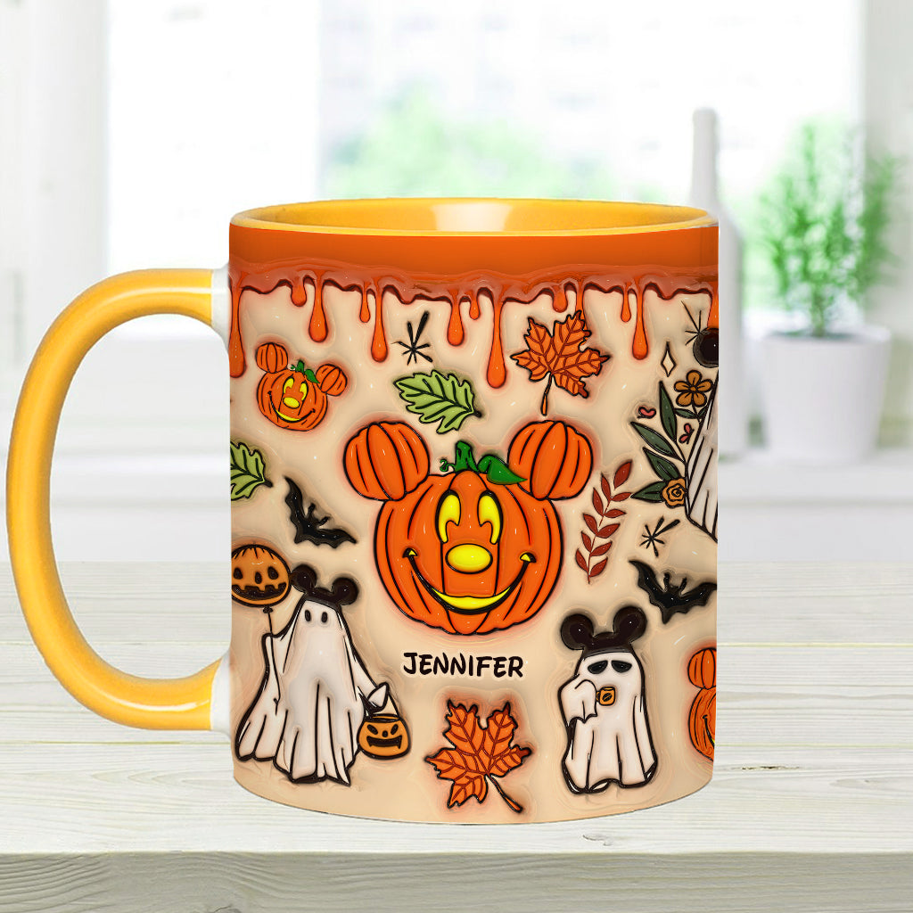 Personalized Halloween Accent Mug with Custom Name - Fun Pumpkin Design Accent Mug GradoCreations
