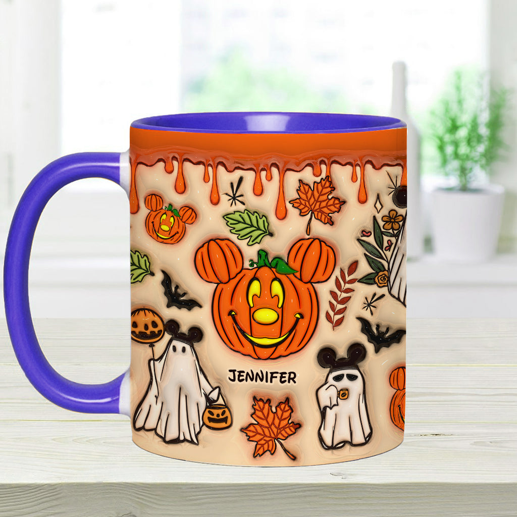 Personalized Halloween Accent Mug with Custom Name - Fun Pumpkin Design Accent Mug GradoCreations