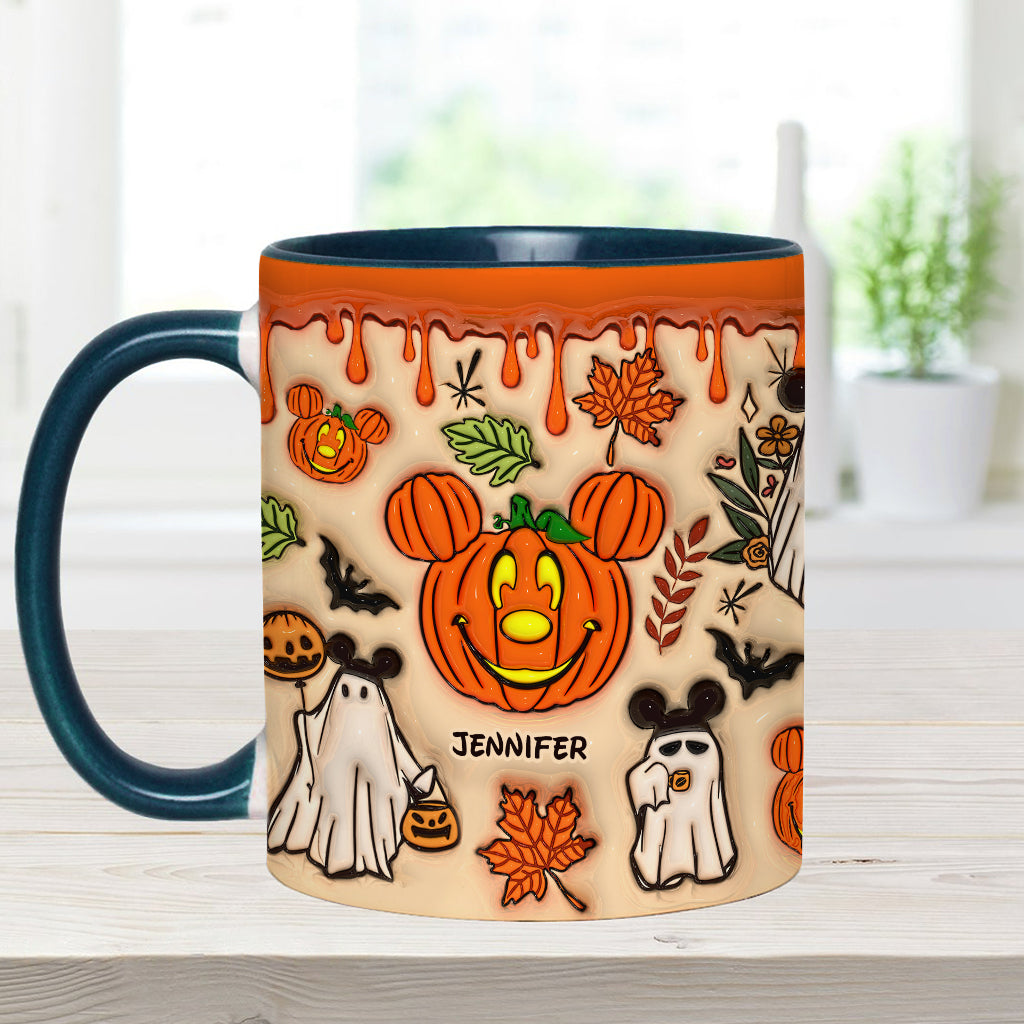 Personalized Halloween Accent Mug with Custom Name - Fun Pumpkin Design Accent Mug GradoCreations