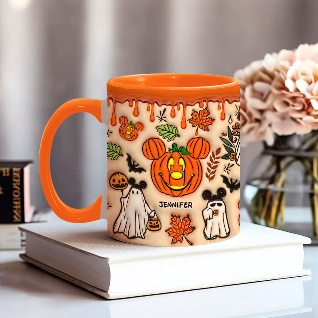 Personalized Halloween Accent Mug with Custom Name - Fun Pumpkin Design Accent Mug GradoCreations