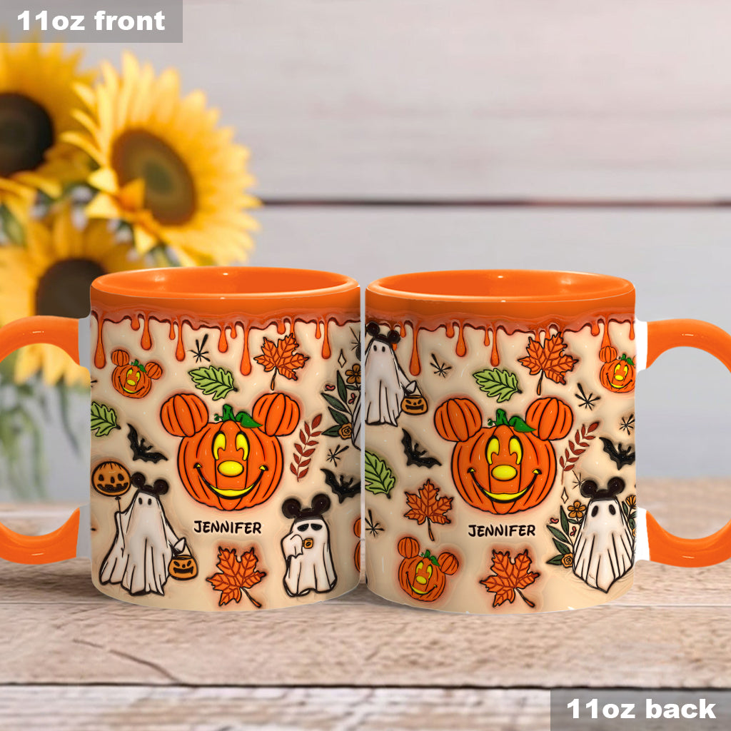Personalized Halloween Accent Mug with Custom Name - Fun Pumpkin Design Accent Mug GradoCreations