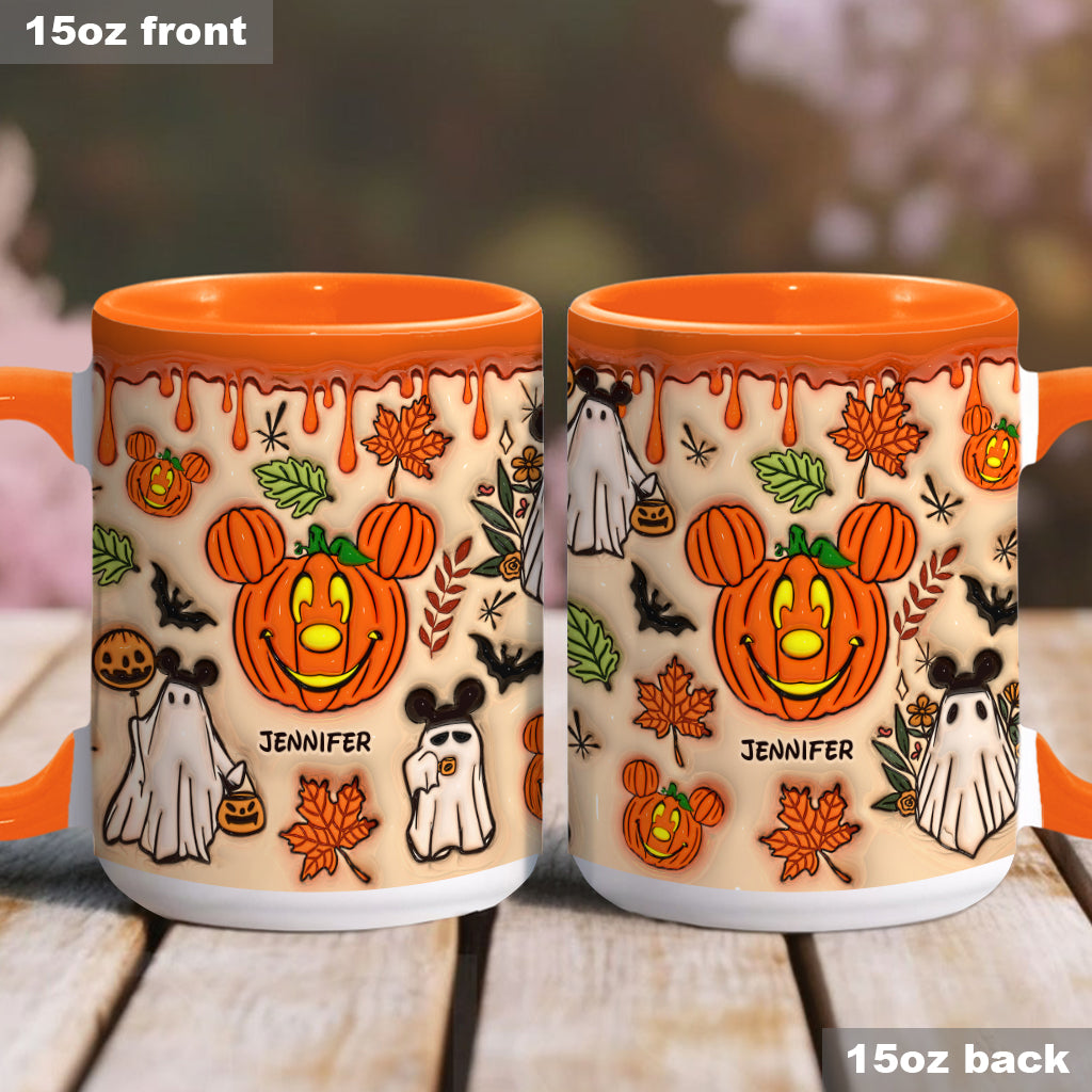 Personalized Halloween Accent Mug with Custom Name - Fun Pumpkin Design Accent Mug GradoCreations