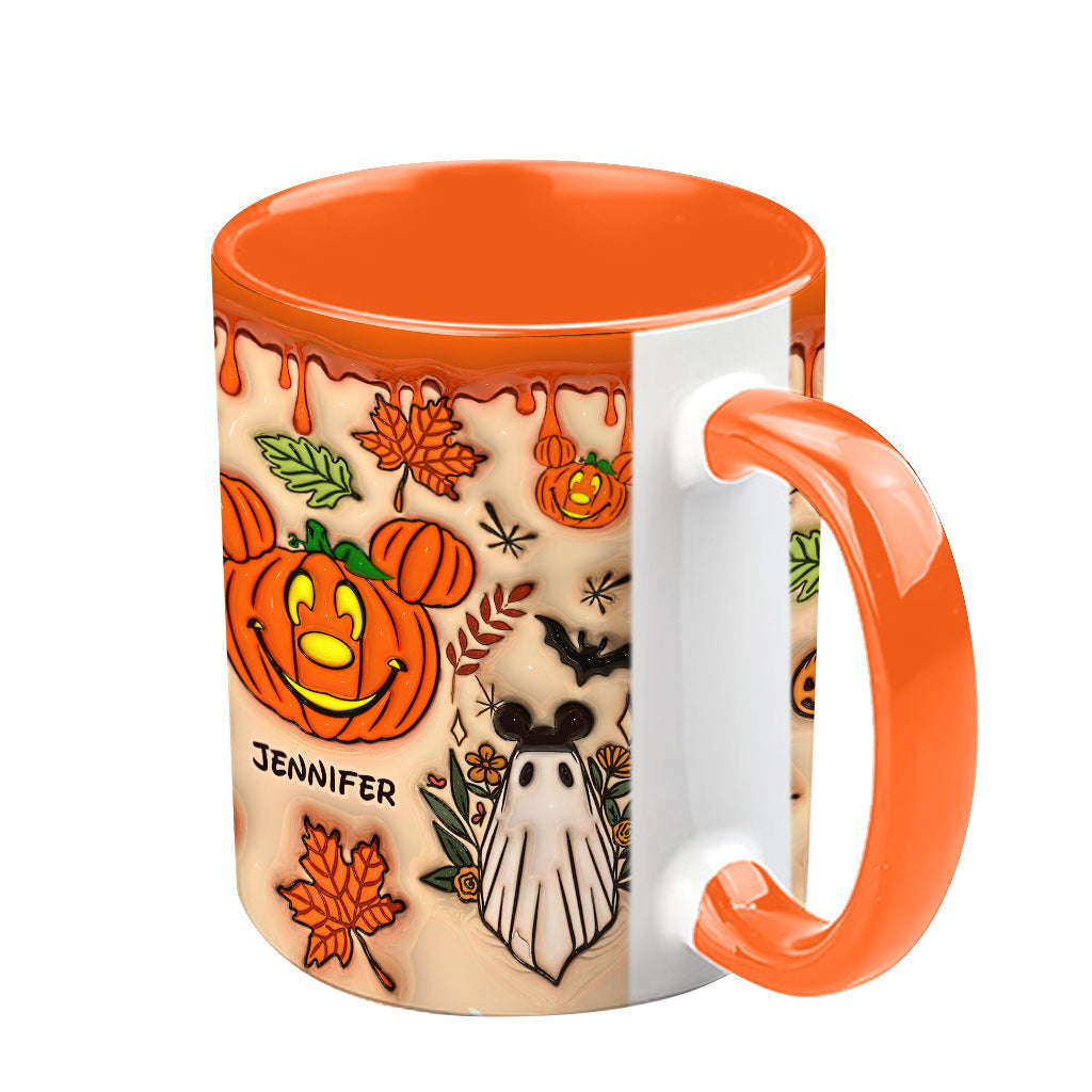 Personalized Halloween Accent Mug with Custom Name - Fun Pumpkin Design Accent Mug GradoCreations