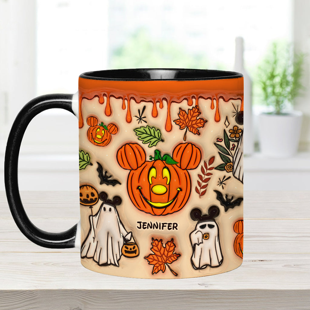 Personalized Halloween Accent Mug with Custom Name - Fun Pumpkin Design Accent Mug GradoCreations