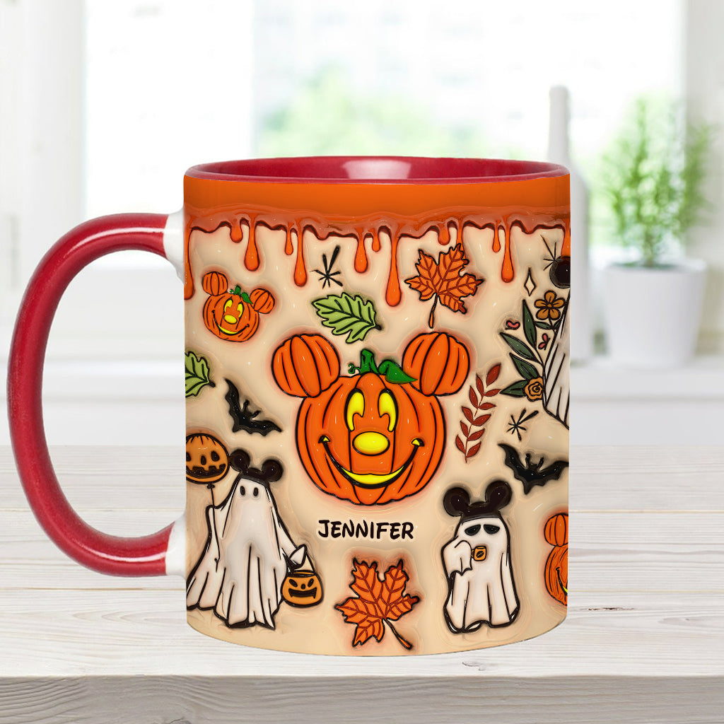 Personalized Halloween Accent Mug with Custom Name - Fun Pumpkin Design Accent Mug GradoCreations