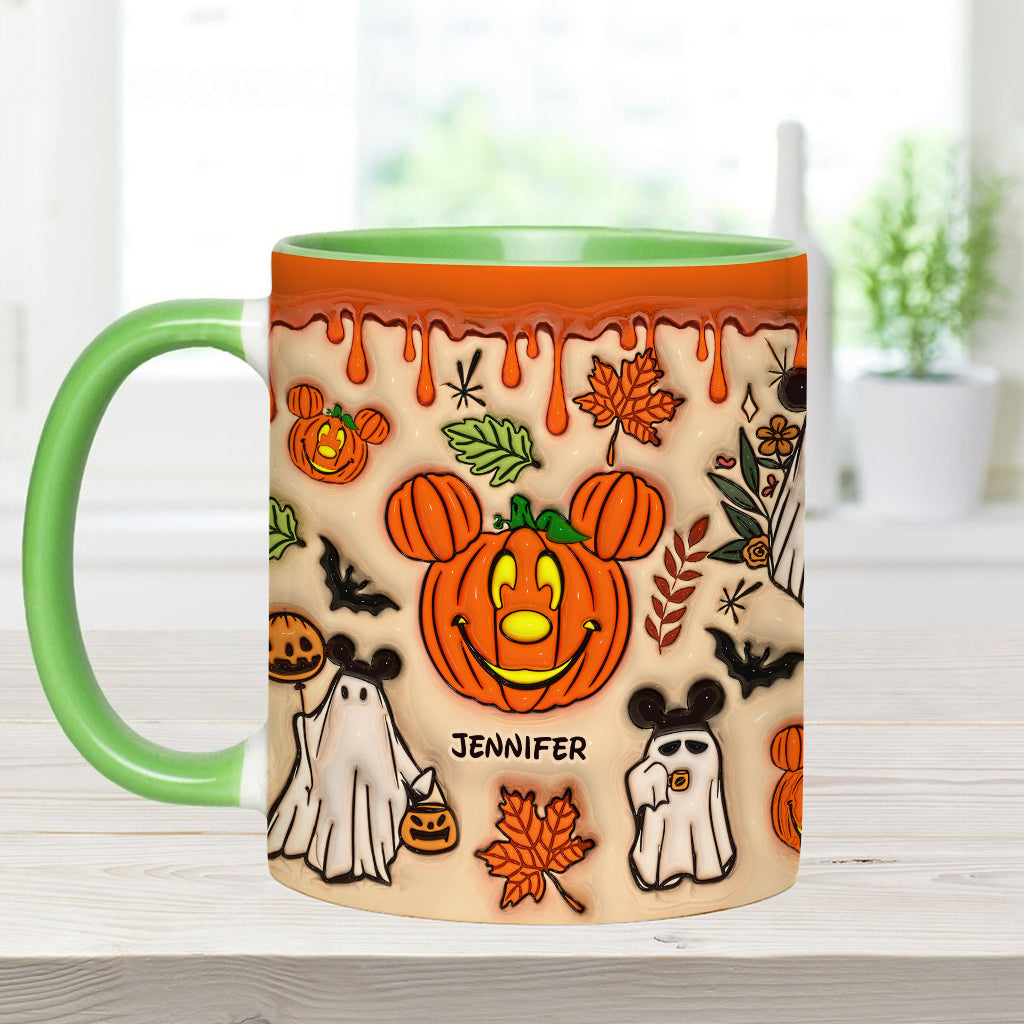 Personalized Halloween Accent Mug with Custom Name - Fun Pumpkin Design Accent Mug GradoCreations