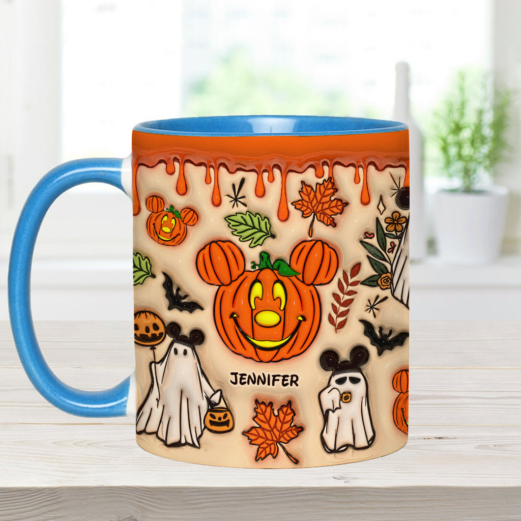 Personalized Halloween Accent Mug with Custom Name - Fun Pumpkin Design Accent Mug GradoCreations