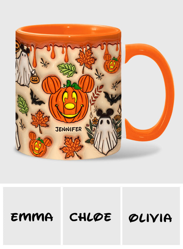 Personalized Halloween Accent Mug with Custom Name - Fun Pumpkin Design Accent Mug GradoCreations