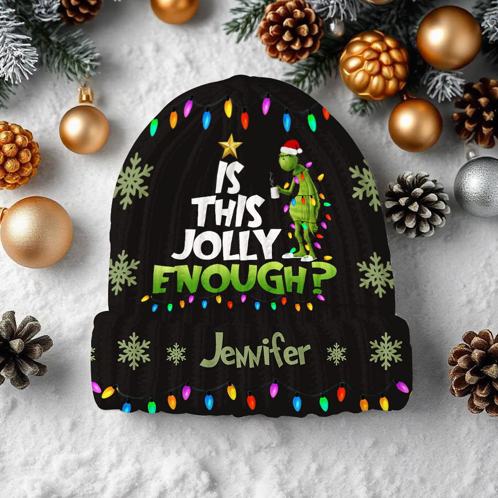 Personalized Christmas Beanie Hat with Custom Name - Cozy Gift Idea Beanie Hat GradoCreations