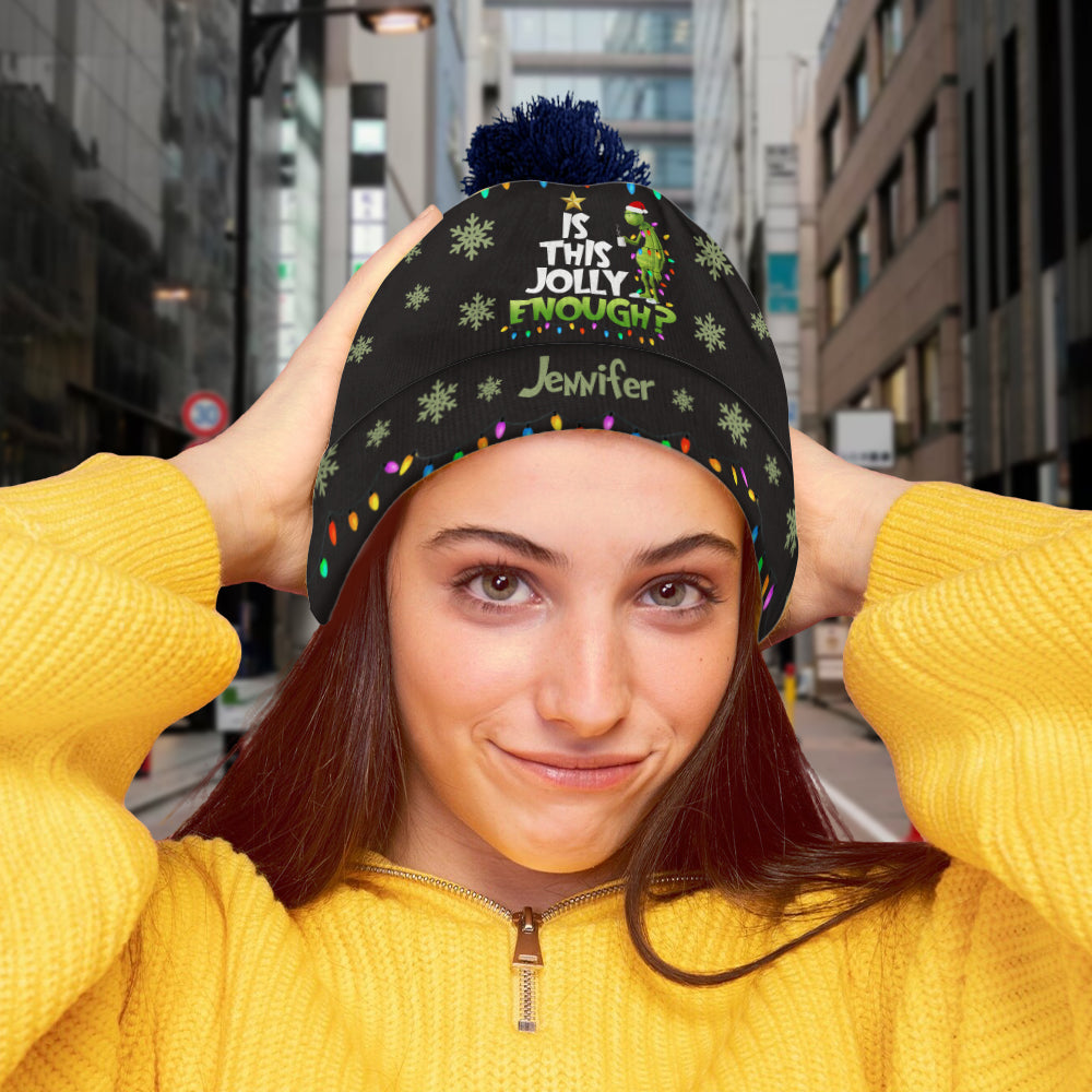 Personalized Christmas Beanie Hat with Custom Name - Cozy Gift Idea Beanie Hat GradoCreations