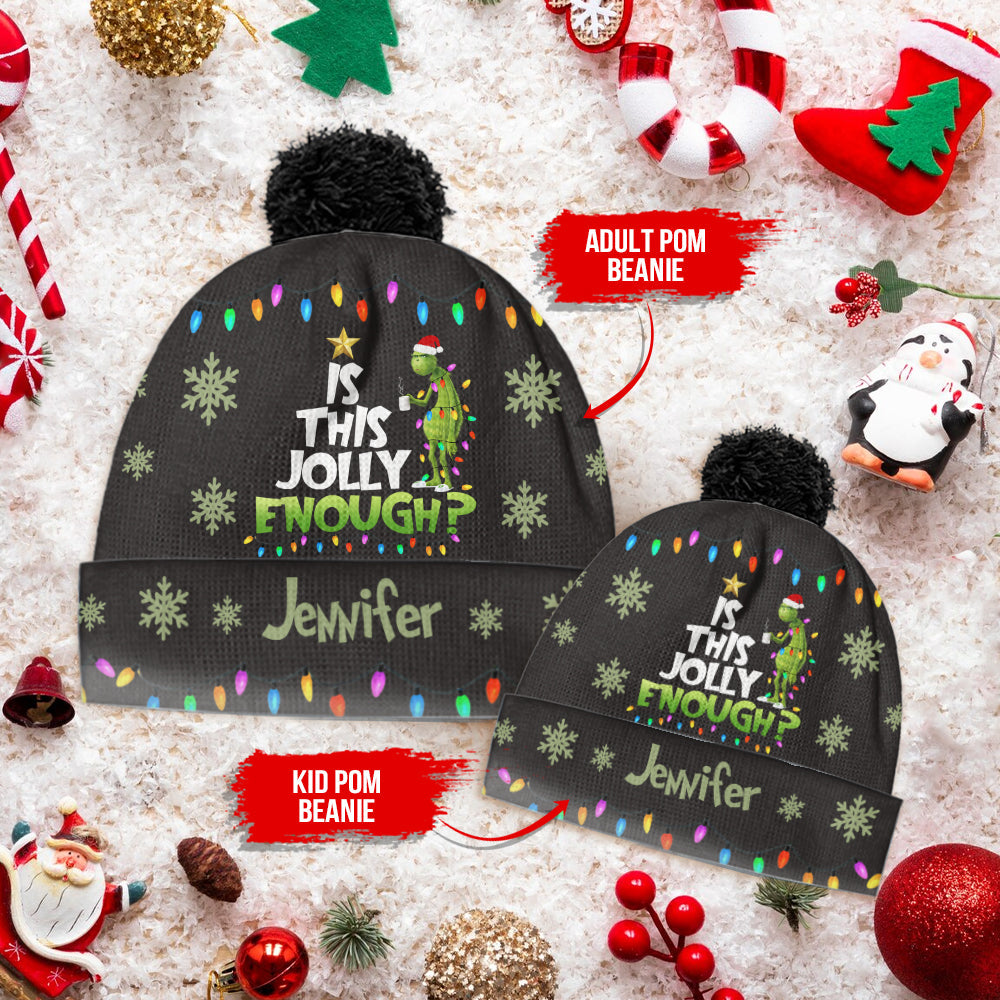 Personalized Christmas Beanie Hat with Custom Name - Cozy Gift Idea Beanie Hat GradoCreations